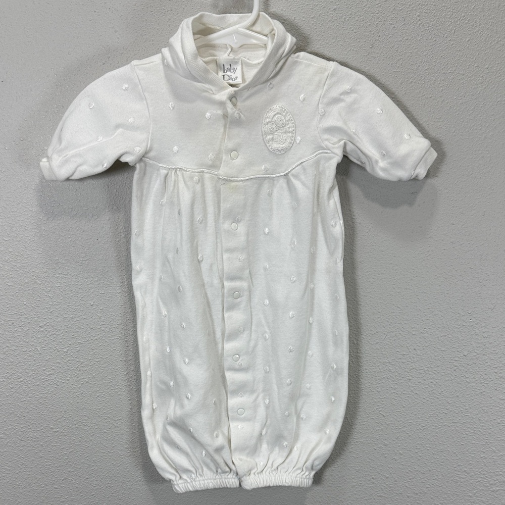Vintage Dior Baby Cream Romper sleeper gown
